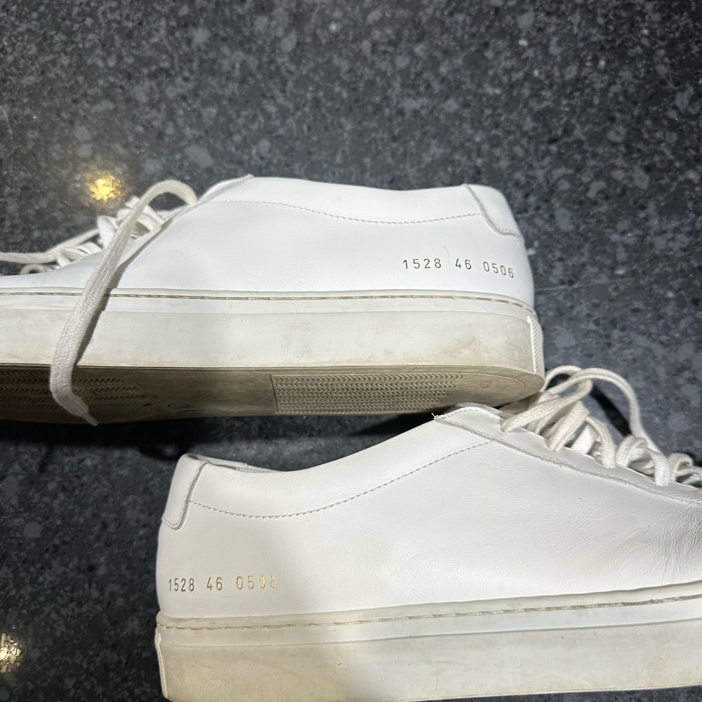 Men's Common Projects Achilles Leather Low-Top Sneakers, White 46 (13)